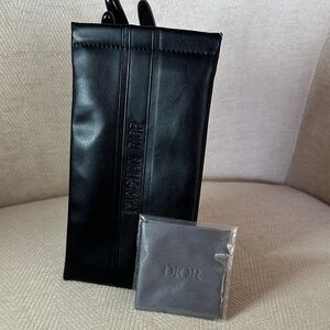 Dior Black sunglasses case with cloth